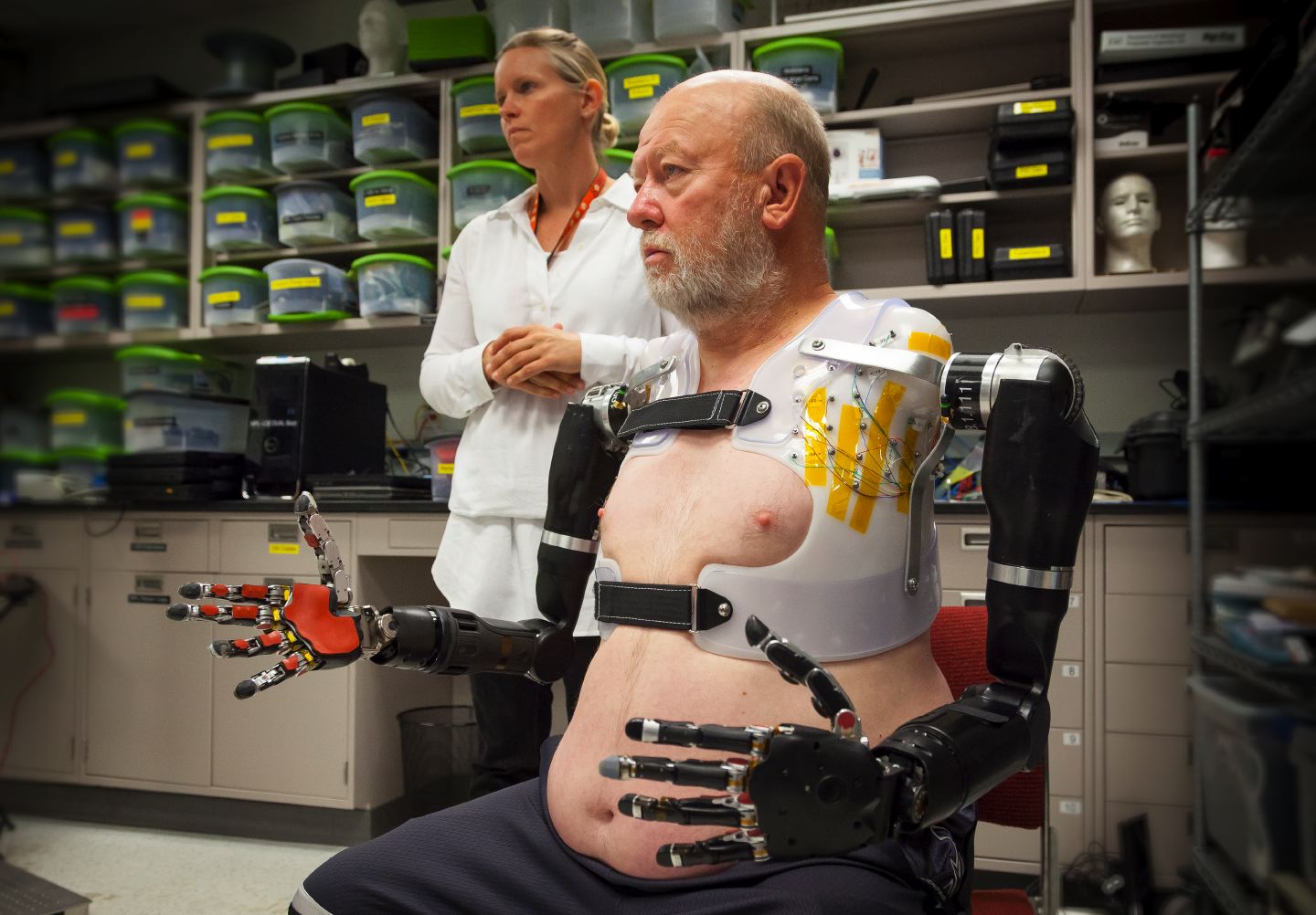 Double Amputee Controls DARPA Robotic Prosthetic Arms With His Mind