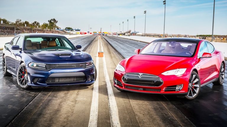 Motor Trend Pits Tesla Model S P85D Against The Dodge Charger Hellcat