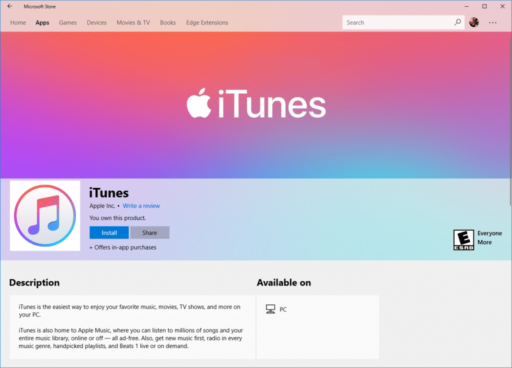 apple itunes download windows 10