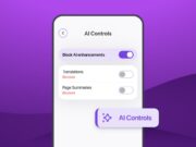 Firefox mobile AI controls shown on a phone