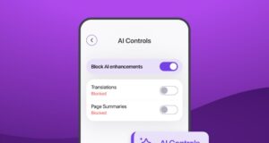 Firefox mobile AI controls shown on a phone
