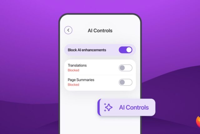 Firefox AI controls on mobile Firefox mobile AI controls shown on a phone