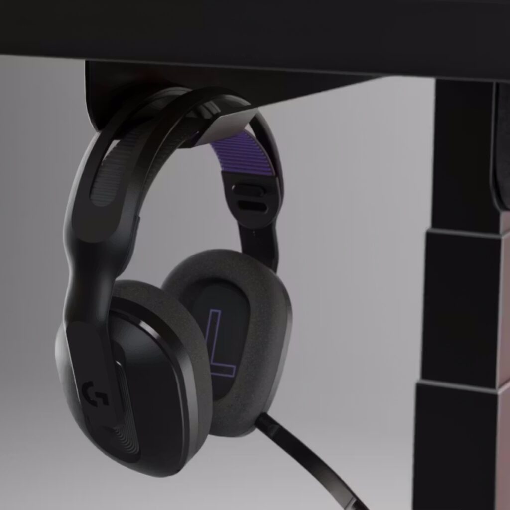 Herman Miller Coyl Gaming Desk in a clean gaming workspace