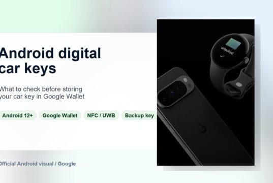 Android digital car key in Google Wallet on a phone and watch