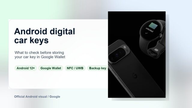 Android digital car key in Google Wallet on a phone and watch