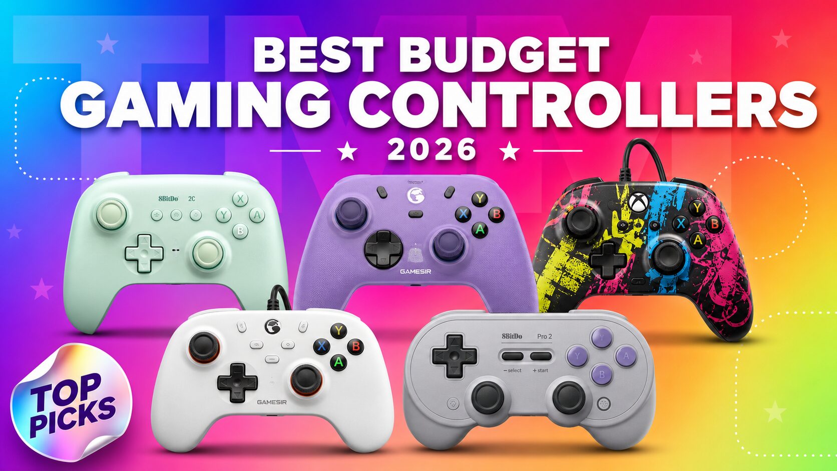 Best Budget Gaming Controllers for 2026 - Tech My Money featured image Best budget gaming controllers for 2026 with 8BitDo, GameSir, PowerA, and Xbox-style controller picks