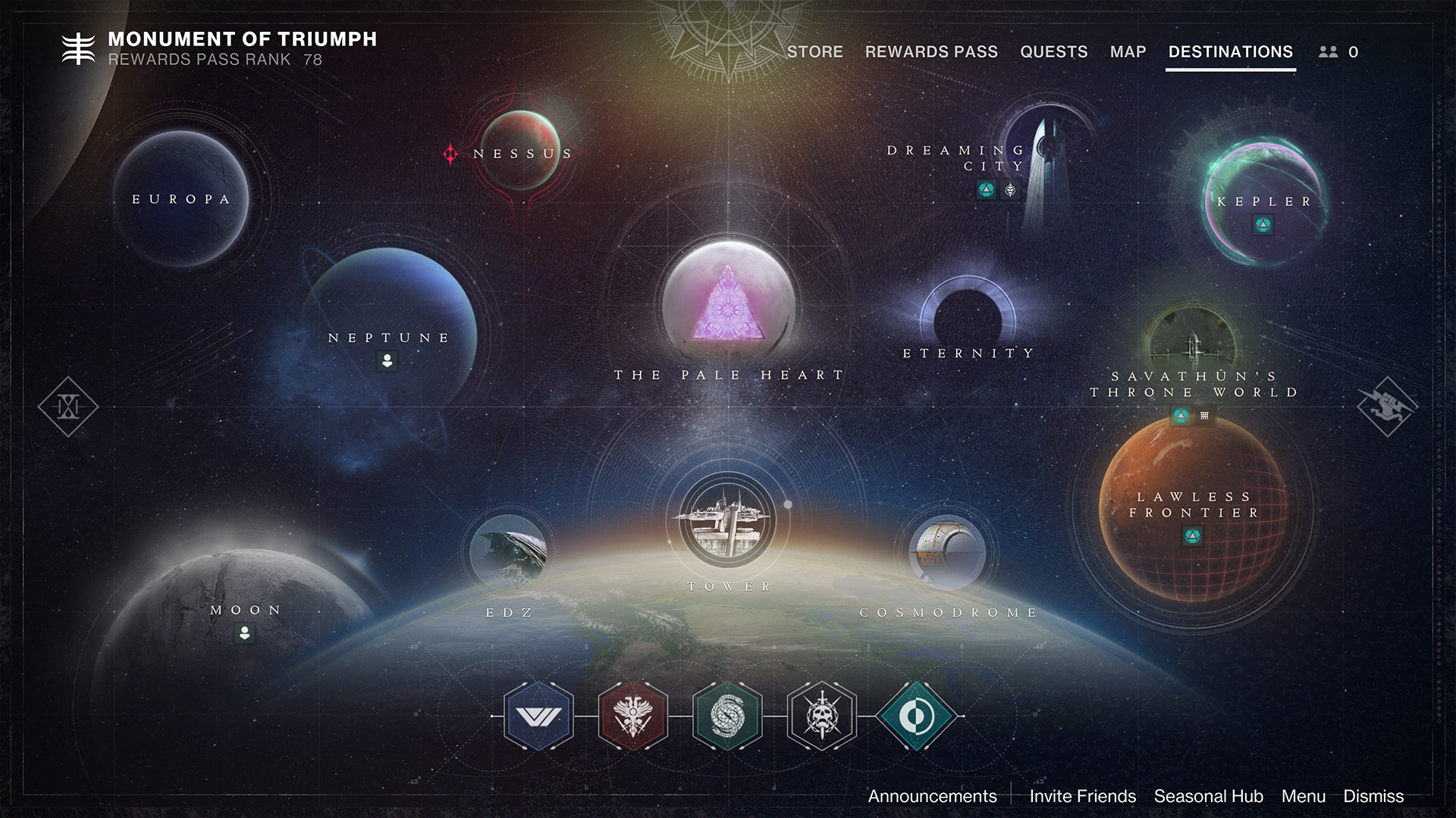 Destiny 2 Monument of Triumph Director map screenshot from Bungie