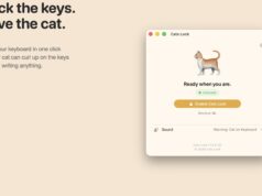 Cats Lock Mac app official screenshot showing a cat-proof keyboard lock utility