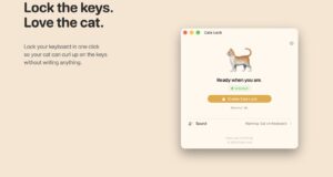 Cats Lock Mac app official screenshot showing a cat-proof keyboard lock utility