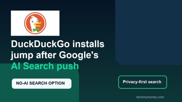 DuckDuckGo installs Google AI Search graphic DuckDuckGo installs surge after Google AI Search push graphic