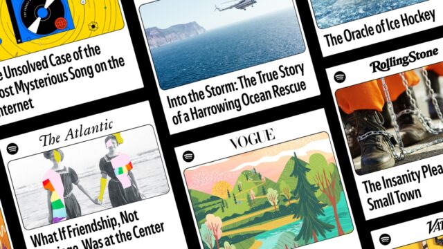 Spotify narrated articles official image Spotify narrated articles in the audiobook library