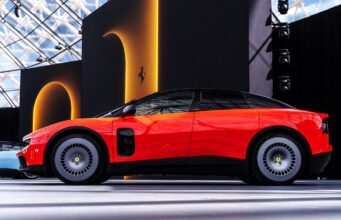 Ferrari Luce Gives Jony Ive’s LoveFrom Its First Full Car Ferrari Luce Jony Ive LoveFrom electric car side profile