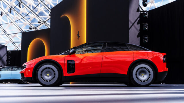 Ferrari Luce official exterior image Ferrari Luce Jony Ive LoveFrom electric car side profile