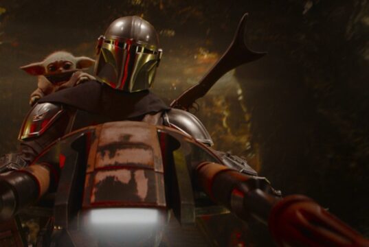 The Mandalorian and Grogu official movie hero image used for Fortnite Watch Party story