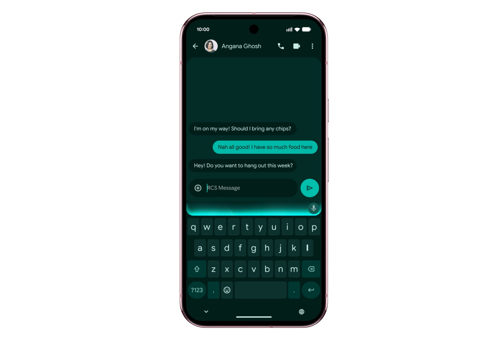 Google Rambler voice typing in Messages screenshot