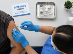 A Hepatitis B Drug Just Posted Rare Functional Cure Results Health care worker administering a hepatitis B vaccine overhead shot