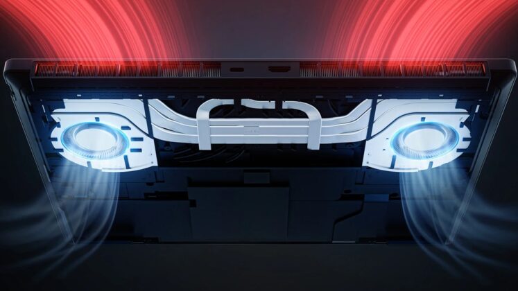 HP HyperX OMEN 15 cooling image showing the larger 15-inch chassis airflow design