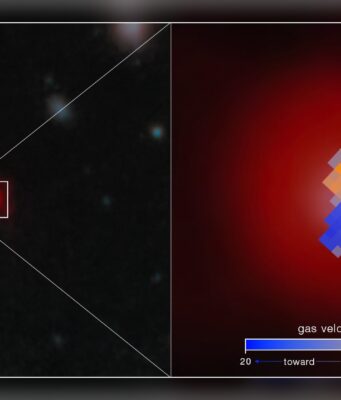 James Webb Spots a Black Hole That May Have Formed Before Its Galaxy James Webb black hole gas velocity map for Abell2744-QSO1