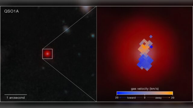 James Webb black hole gas velocity map for Abell2744-QSO1