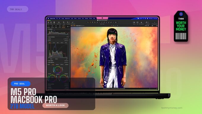 M5 Pro MacBook Pro 2TB deal hero with Tech My Money worth your money badge