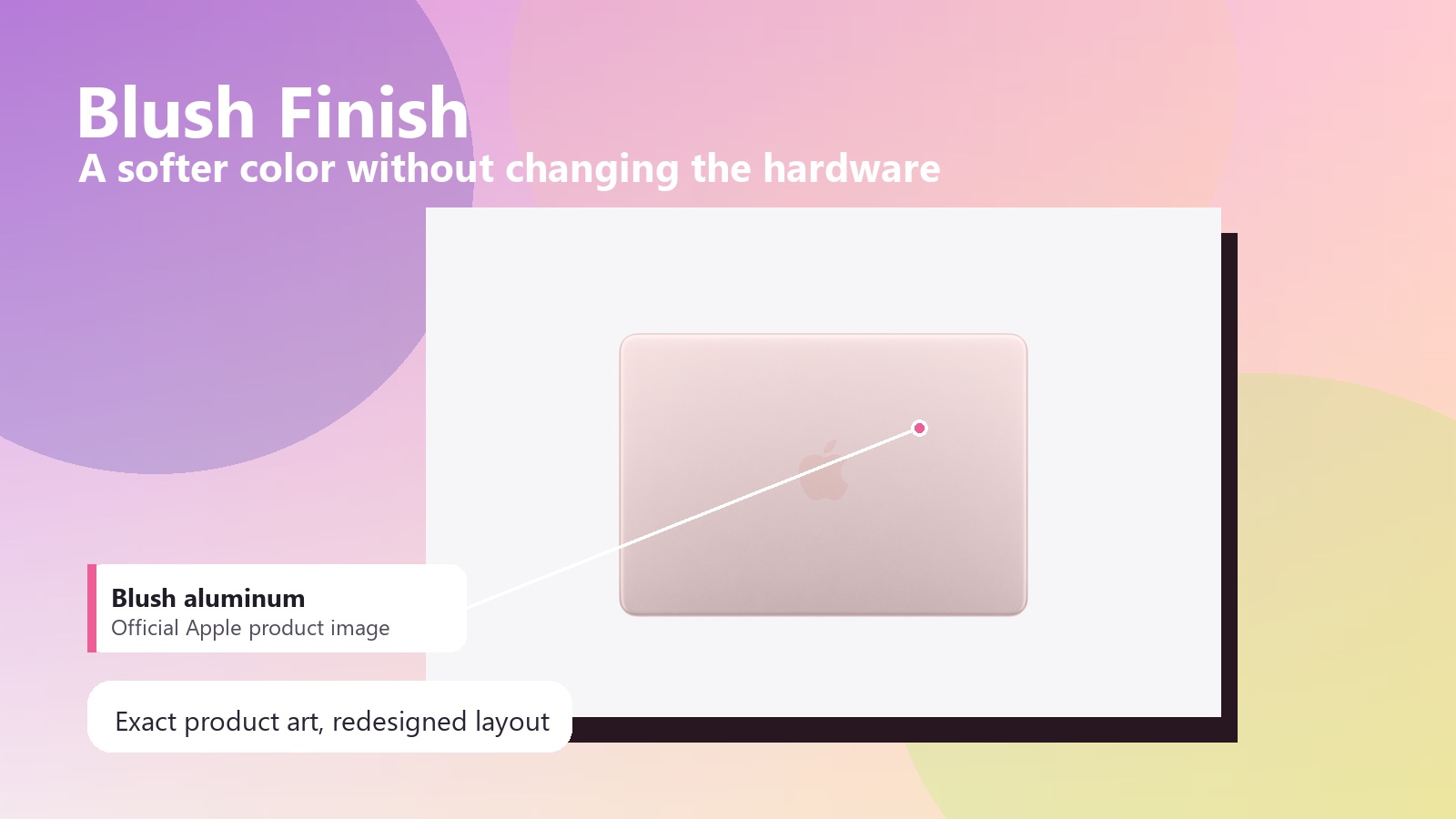 MacBook Neo Blush finish design graphic