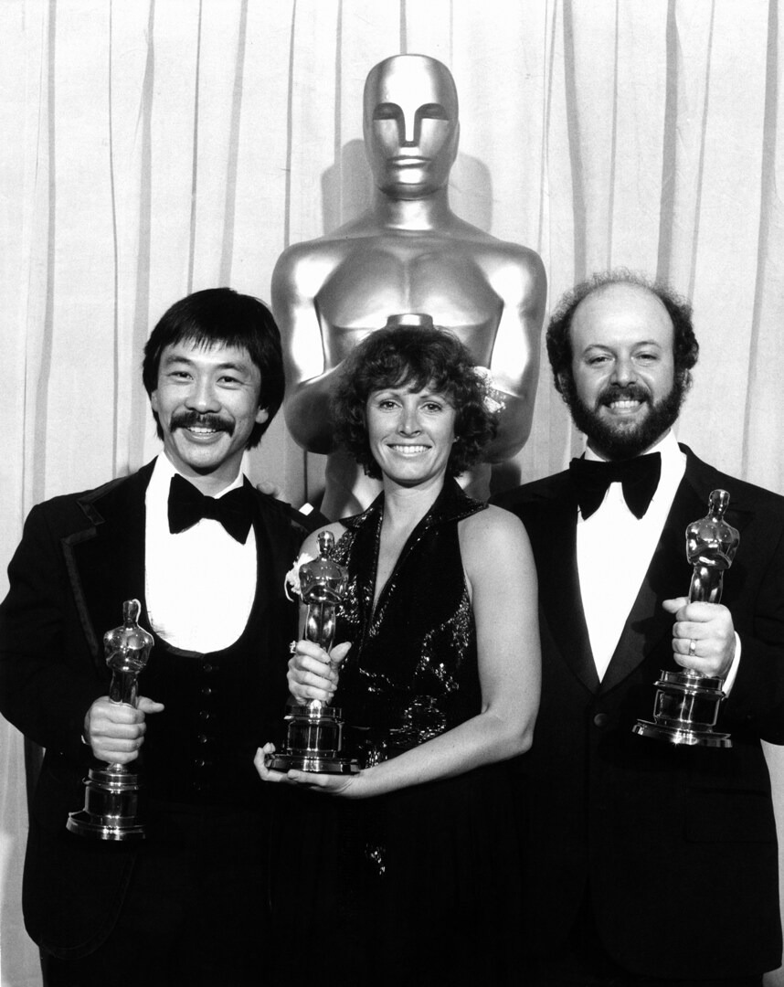 Richard Chew Marcia Lucas and Paul Hirsch at the Academy Awards