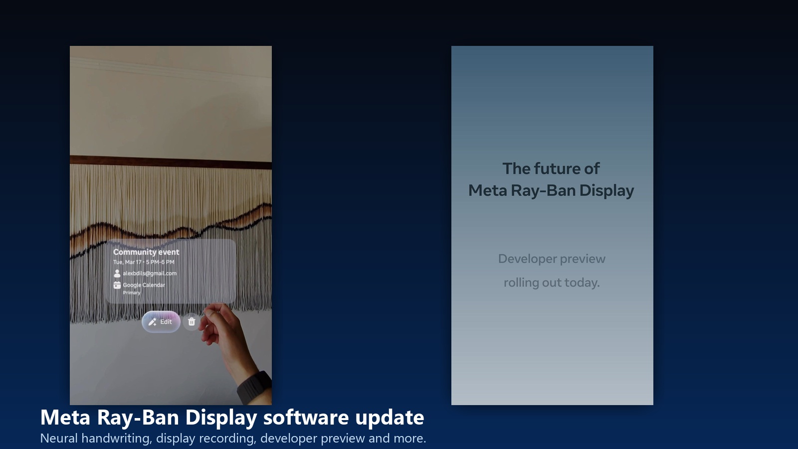 Meta Ray-Ban Display software update official images