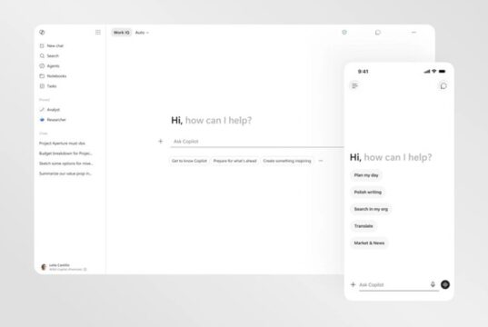 Microsoft 365 Copilot redesign interface