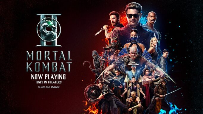Mortal Kombat II official movie artwork with Johnny Cage and fighters