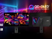 MSI MPG OLED 322URDX36 QD-OLED gaming monitor product render