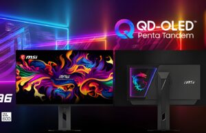 MSI MPG OLED 322URDX36 Turns One OLED Into Three Gaming Modes MSI MPG OLED 322URDX36 QD-OLED gaming monitor product render