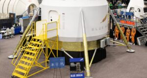 NASA Is About to Train Astronauts Inside Blue Origin’s Moon Lander Cabin Blue Origin lunar lander training cabin prototype at NASA