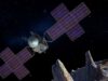 NASA Psyche Mars flyby mission artist concept showing the spacecraft near asteroid Psyche