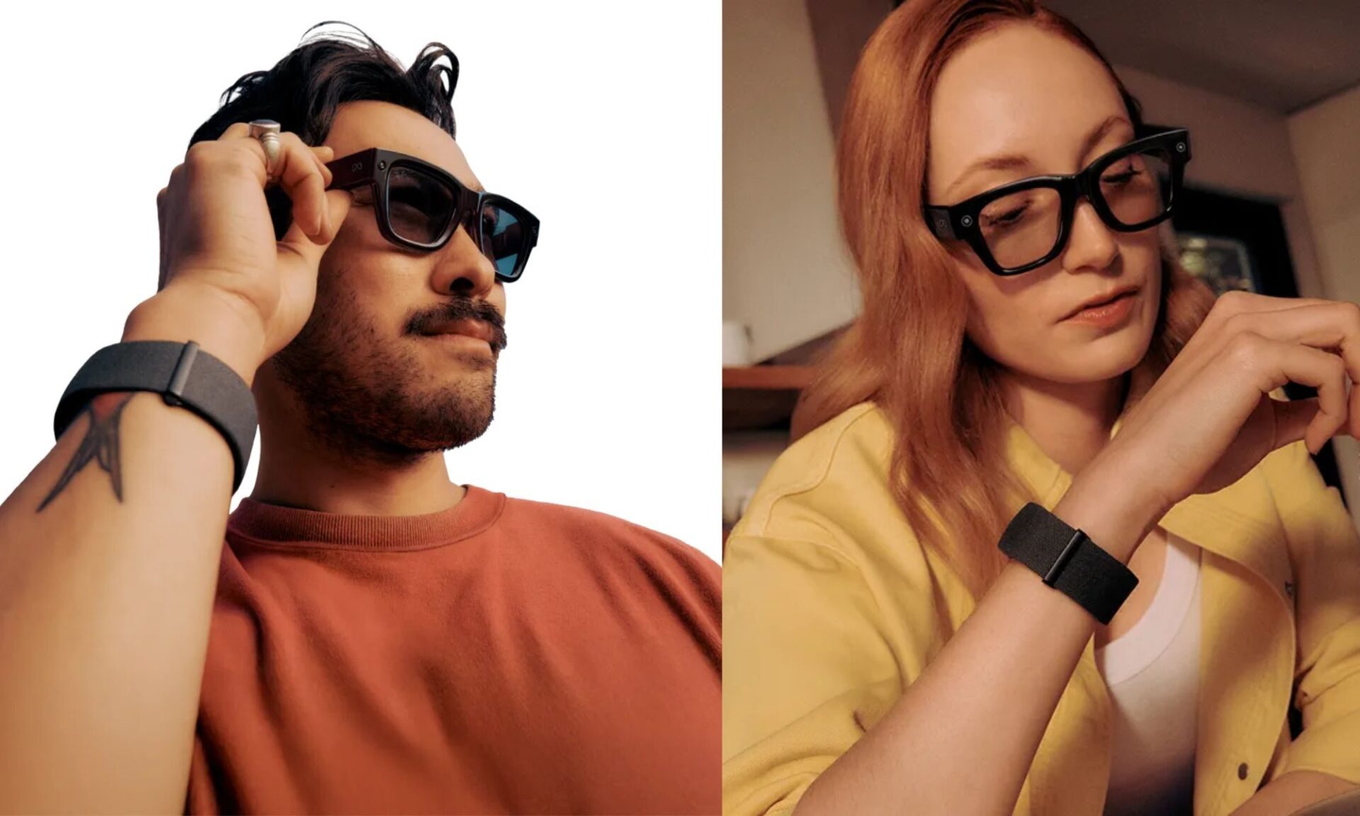 People wearing Meta Ray-Ban Display glasses and the Meta Neural Band