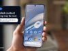 Pixel phone in hand with spoofed contact warning graphic