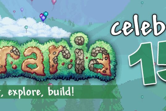 Terraria 15th anniversary official banner from Re-Logic