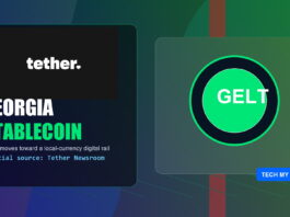 Tether Georgia stablecoin GELT digital lari graphic