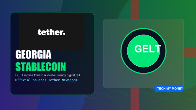Tether Georgia stablecoin GELT Tether Georgia stablecoin GELT digital lari graphic