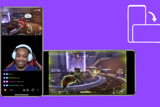 Twitch Dual Format feature showing vertical and horizontal stream views