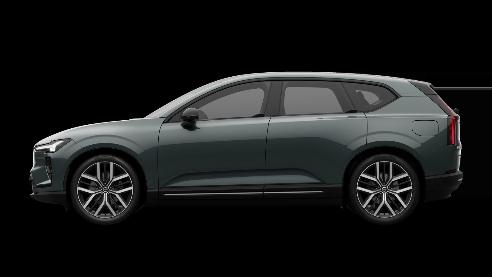 Side profile of the Volvo EX60 electric SUV.