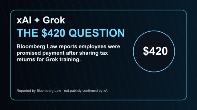 xAI Grok $420 tax return worker payment report