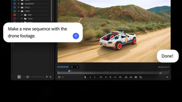Adobe Firefly AI Assistant creating a new sequence inside Premiere Pro