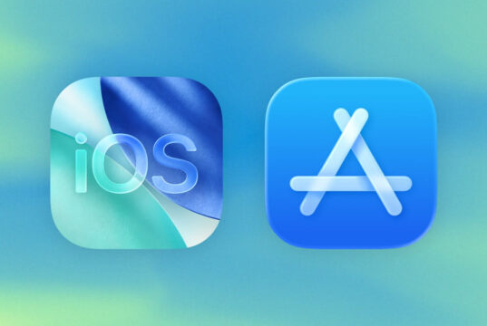 Apple iOS 26 and App Store icons illustrating the new iOS app distribution and payment options in Brazil.