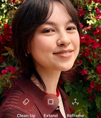 iOS 27 Gives Photos a Bigger AI Editing Toolbox Apple iOS 27 Photos demo showing Clean Up, Extend and Reframe editing controls.
