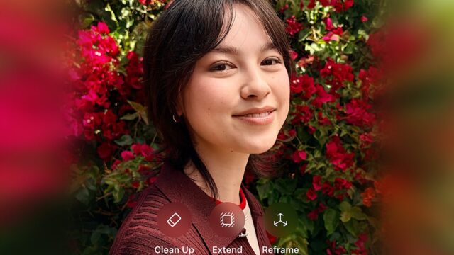 Apple iOS 27 AI photo editing tools Apple iOS 27 Photos demo showing Clean Up, Extend and Reframe editing controls.