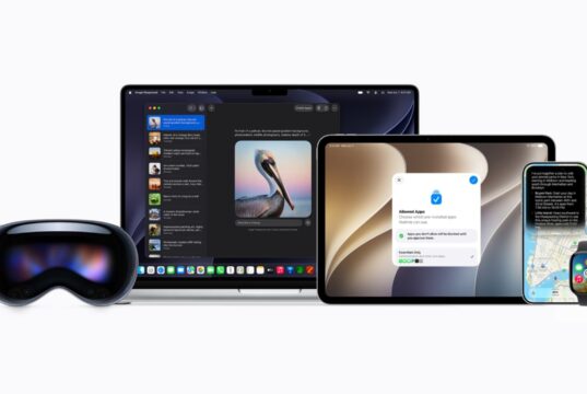 Apple OS 27 updates shown across iPhone, Apple Watch, iPad, Mac, Apple TV, and Vision Pro