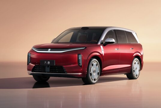 BYD Da Tang EV red full-size electric SUV shown in an official studio image.
