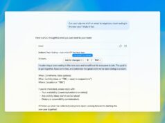 ChatGPT writing block interface showing the draft email and direct send email button.