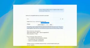 ChatGPT writing block interface showing the draft email and direct send email button.