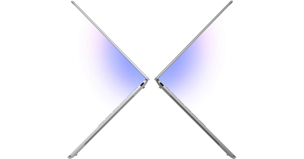 Dell XPS 13 side profile showing the laptop thin design